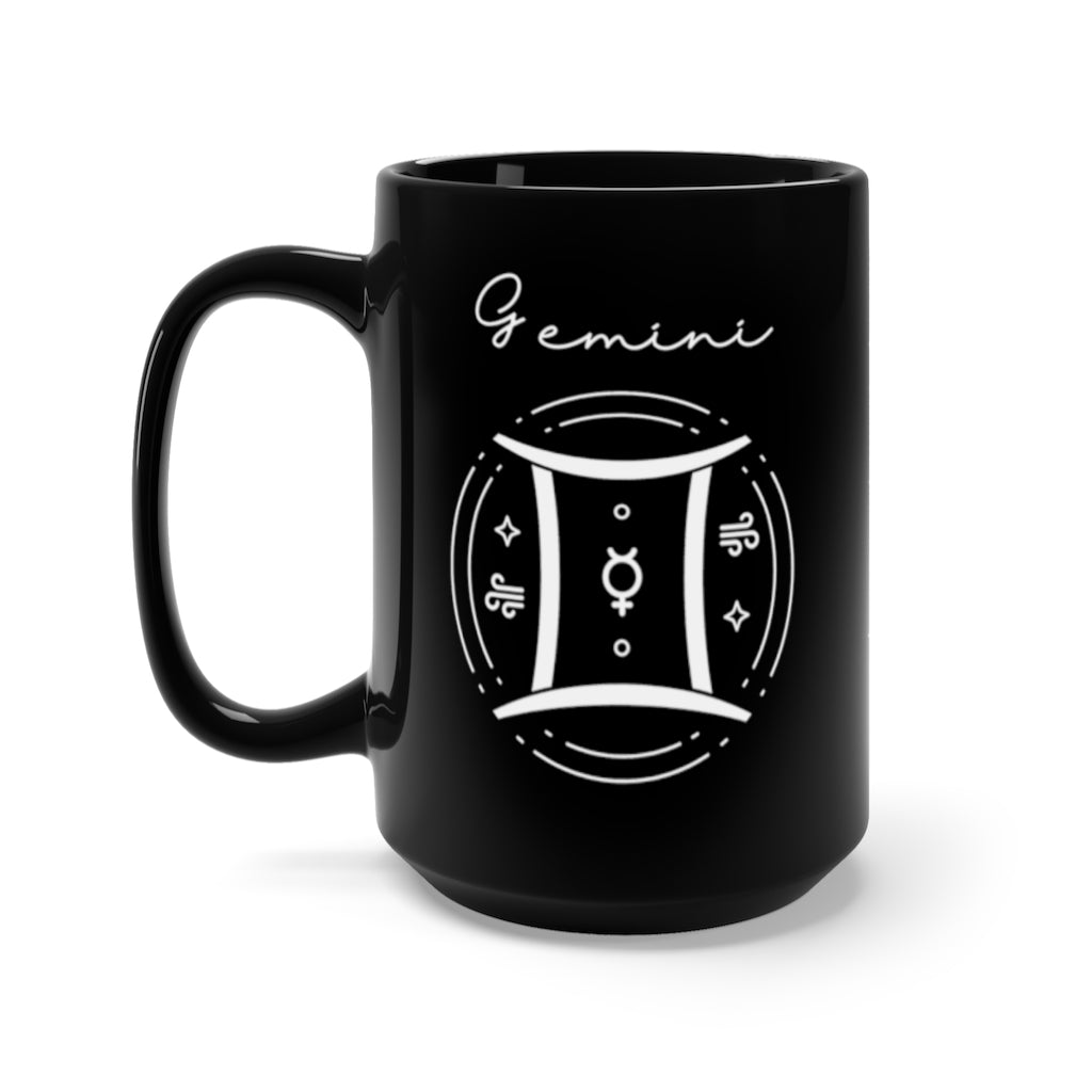 Gemini 15oz Black Mug