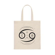 Load image into Gallery viewer, Cancer Zodiac Canvas Tote Bag
