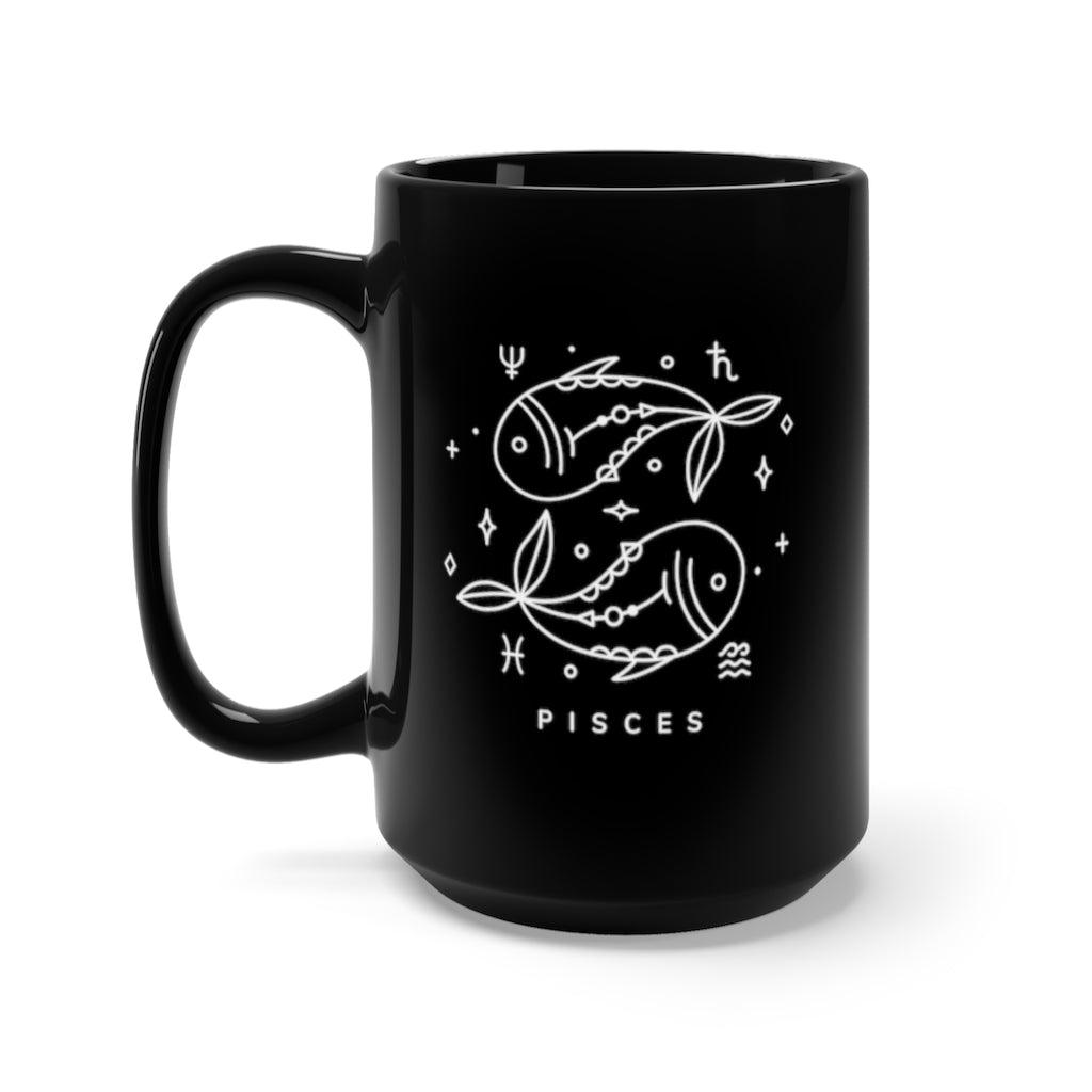 Pisces 15oz Black Mug