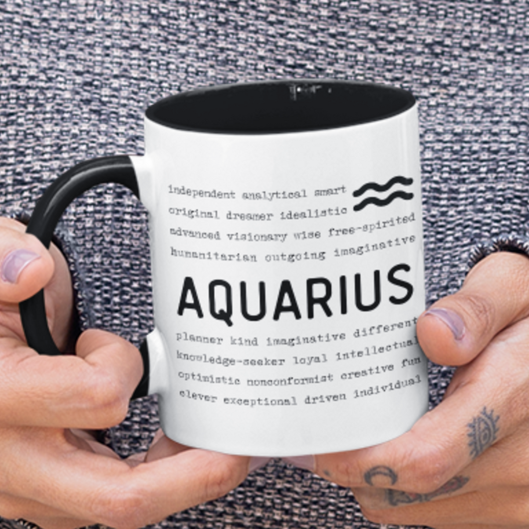 Aquarius Traits Two-Toned Mug