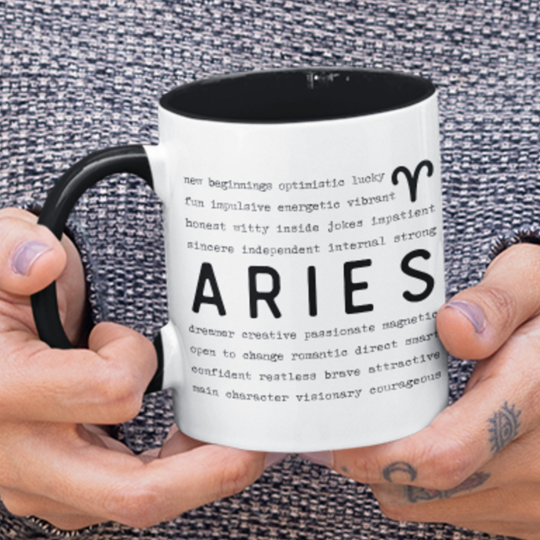Aries Traits Two-Toned Mug