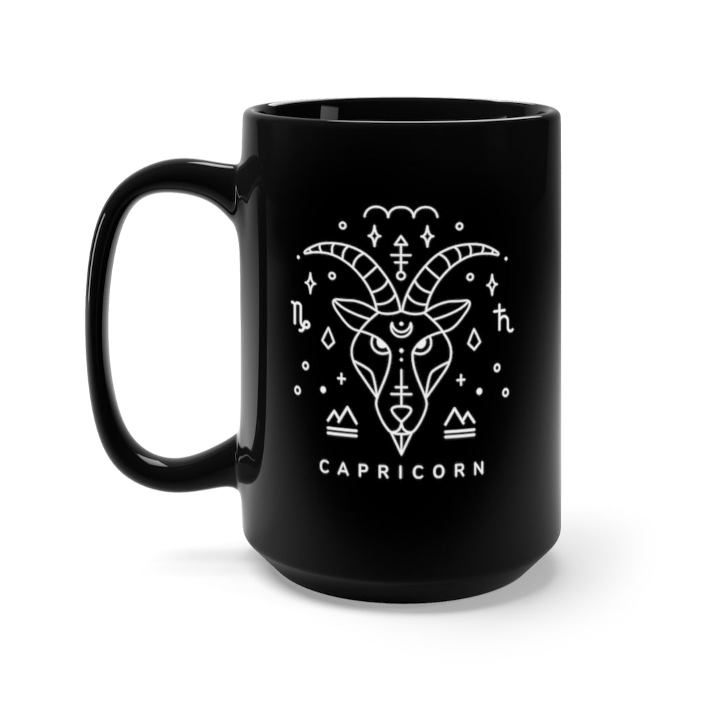 Capricorn 15oz Black Mug